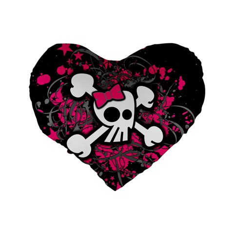 Girly Skull & Crossbones Standard 16  Premium Heart Shape Cushion  from ArtsNow.com Back