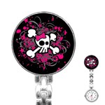 Girly Skull & Crossbones Stainless Steel Nurses Watch