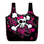 Girly Skull & Crossbones Full Print Recycle Bag (L)