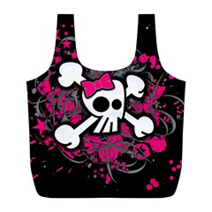 Girly Skull & Crossbones Full Print Recycle Bag (L) from ArtsNow.com Back