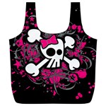 Girly Skull & Crossbones Full Print Recycle Bag (XL)