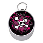 Girly Skull & Crossbones Silver Compass (Mini)