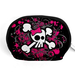 Girly Skull & Crossbones Accessory Pouch (Medium) from ArtsNow.com Front