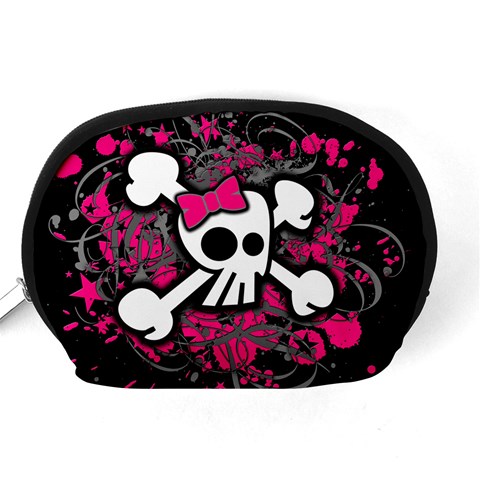 Girly Skull & Crossbones Accessory Pouch (Medium) from ArtsNow.com Back