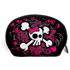 Girly Skull & Crossbones Accessory Pouch (Large) from ArtsNow.com Front