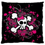 Girly Skull & Crossbones Standard Flano Cushion Case (One Side)