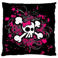 Girly Skull & Crossbones Standard Flano Cushion Case (Two Sides) from ArtsNow.com Front