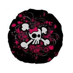 Girly Skull & Crossbones Standard 15  Premium Flano Round Cushion  from ArtsNow.com Front