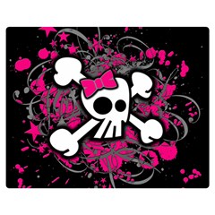 Girly Skull & Crossbones Double Sided Flano Blanket (Medium) from ArtsNow.com 60 x50  Blanket Front