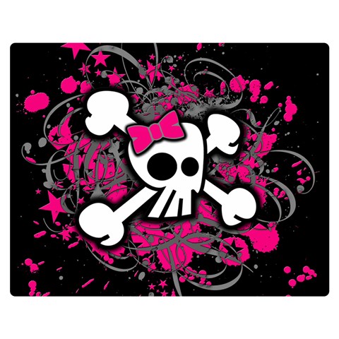 Girly Skull & Crossbones Double Sided Flano Blanket (Medium) from ArtsNow.com 60 x50  Blanket Back