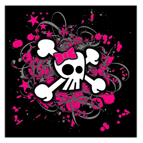 Girly Skull & Crossbones Large Satin Scarf (Square) from ArtsNow.com Front