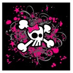 Girly Skull & Crossbones Large Satin Scarf (Square)
