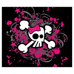 Girly Skull & Crossbones Zipper Large Tote Bag from ArtsNow.com Back