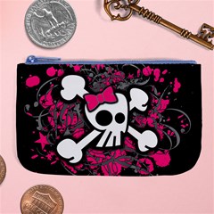 Girly Skull & Crossbones Large Coin Purse from ArtsNow.com Front