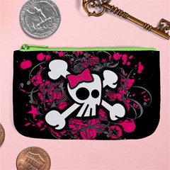 Girly Skull & Crossbones Large Coin Purse from ArtsNow.com Front