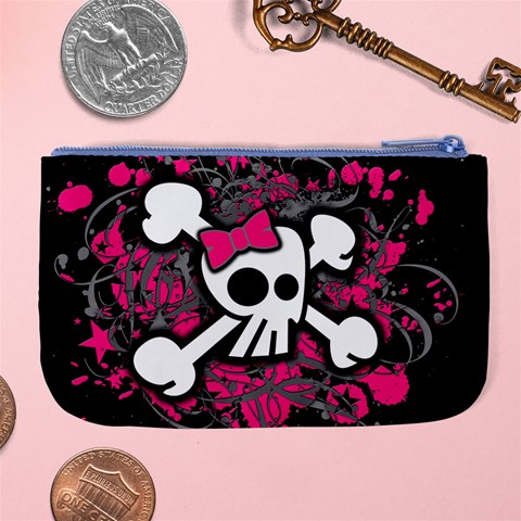 Girly Skull & Crossbones Large Coin Purse from ArtsNow.com Back