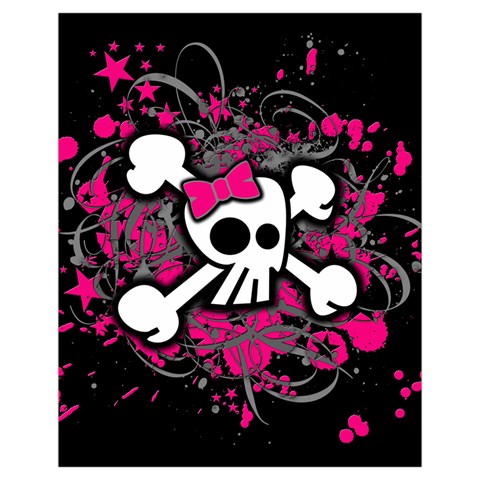 Girly Skull & Crossbones Drawstring Pouch (XL) from ArtsNow.com Front