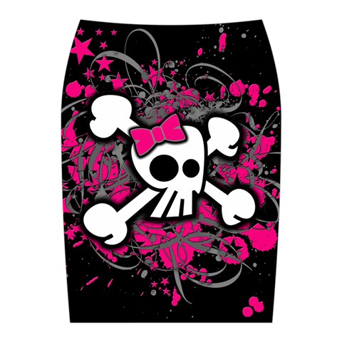Girly Skull & Crossbones Midi Wrap Pencil Skirt from ArtsNow.com Back