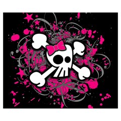 Girly Skull & Crossbones Zipper Medium Tote Bag from ArtsNow.com Front