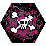 Girly Skull & Crossbones Wooden Puzzle Hexagon