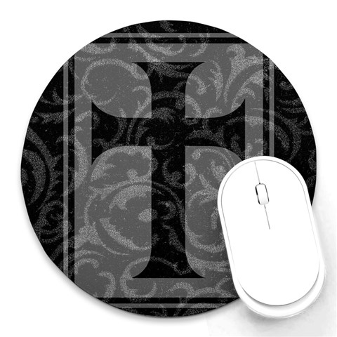 Gothic Brocade Cross Round Mousepad from ArtsNow.com Front