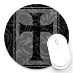 Gothic Brocade Cross Round Mousepad