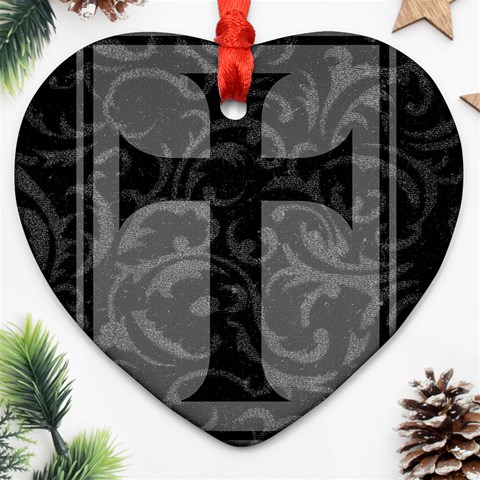 Gothic Brocade Cross Ornament (Heart) from ArtsNow.com Front