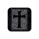 Gothic Brocade Cross Rubber Coaster (Square)