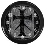 Gothic Brocade Cross Wall Clock (Black)