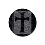 Gothic Brocade Cross Rubber Round Coaster (4 pack)