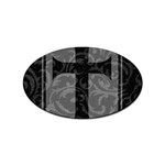 Gothic Brocade Cross Sticker (Oval)