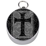 Gothic Brocade Cross Silver Compass