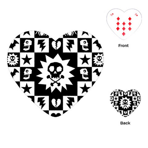Gothic Punk Skull Playing Cards Single Design (Heart) from ArtsNow.com Front