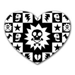 Gothic Punk Skull Heart Mousepad