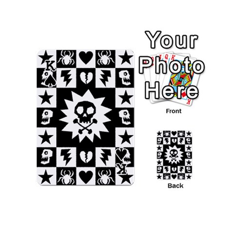 King Gothic Punk Skull Playing Cards 54 Designs (Mini) from ArtsNow.com Front - SpadeK