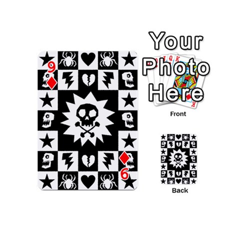 Gothic Punk Skull Playing Cards 54 Designs (Mini) from ArtsNow.com Front - Diamond9