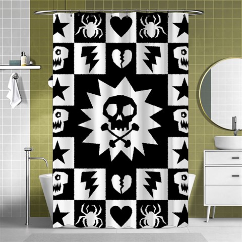Gothic Punk Skull Shower Curtain 48  x 72  (Small) from ArtsNow.com Curtain(48  X 72 ) - 42.18 x64.8  Curtain(48  X 72 )