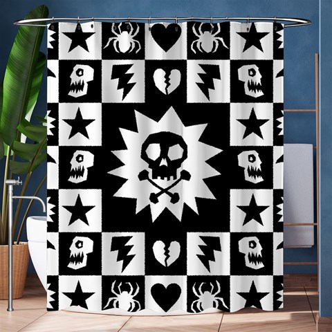 Gothic Punk Skull Shower Curtain 60  x 72  (Medium) from ArtsNow.com 60 x72  Curtain