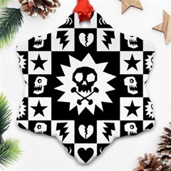 Gothic Punk Skull Snowflake Ornament (Two Sides) from ArtsNow.com Front