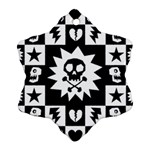 Gothic Punk Skull Snowflake Ornament (Two Sides) from ArtsNow.com Front