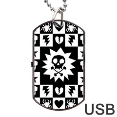 Gothic Punk Skull Dog Tag USB Flash (Two Sides) from ArtsNow.com Front