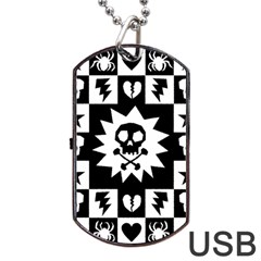 Gothic Punk Skull Dog Tag USB Flash (Two Sides) from ArtsNow.com Back