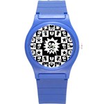 Gothic Punk Skull Round Plastic Sport Watch (S)