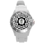 Gothic Punk Skull Round Plastic Sport Watch (L)