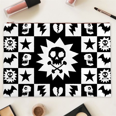 Gothic Punk Skull Cosmetic Bag (XXL) from ArtsNow.com Front