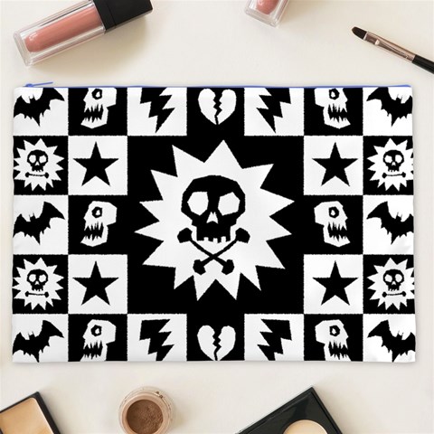 Gothic Punk Skull Cosmetic Bag (XXL) from ArtsNow.com Front