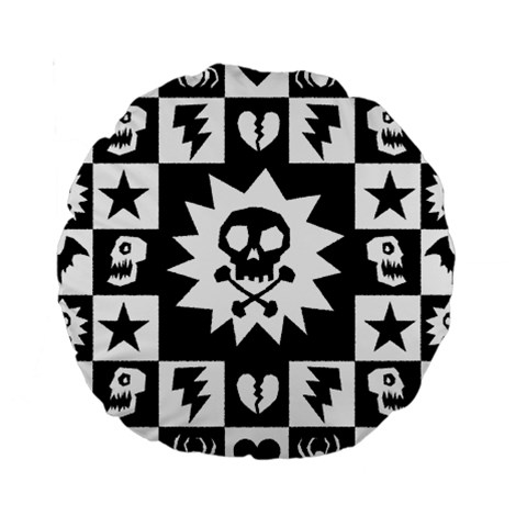 Gothic Punk Skull Standard 15  Premium Round Cushion  from ArtsNow.com Back