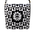 Gothic Punk Skull Flap Closure Messenger Bag (L)