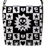 Gothic Punk Skull Flap Closure Messenger Bag (S)