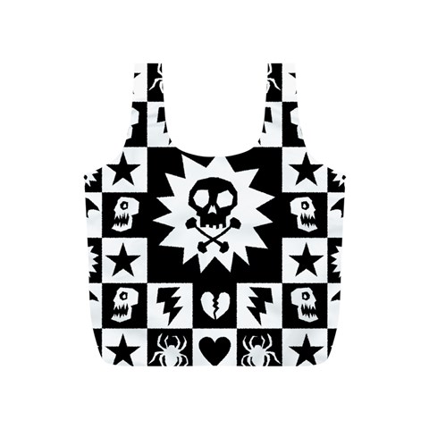 Gothic Punk Skull Full Print Recycle Bag (S) from ArtsNow.com Back